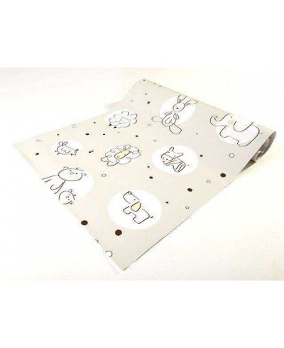 Papel de Parede Bebê Marrom Claro Animais