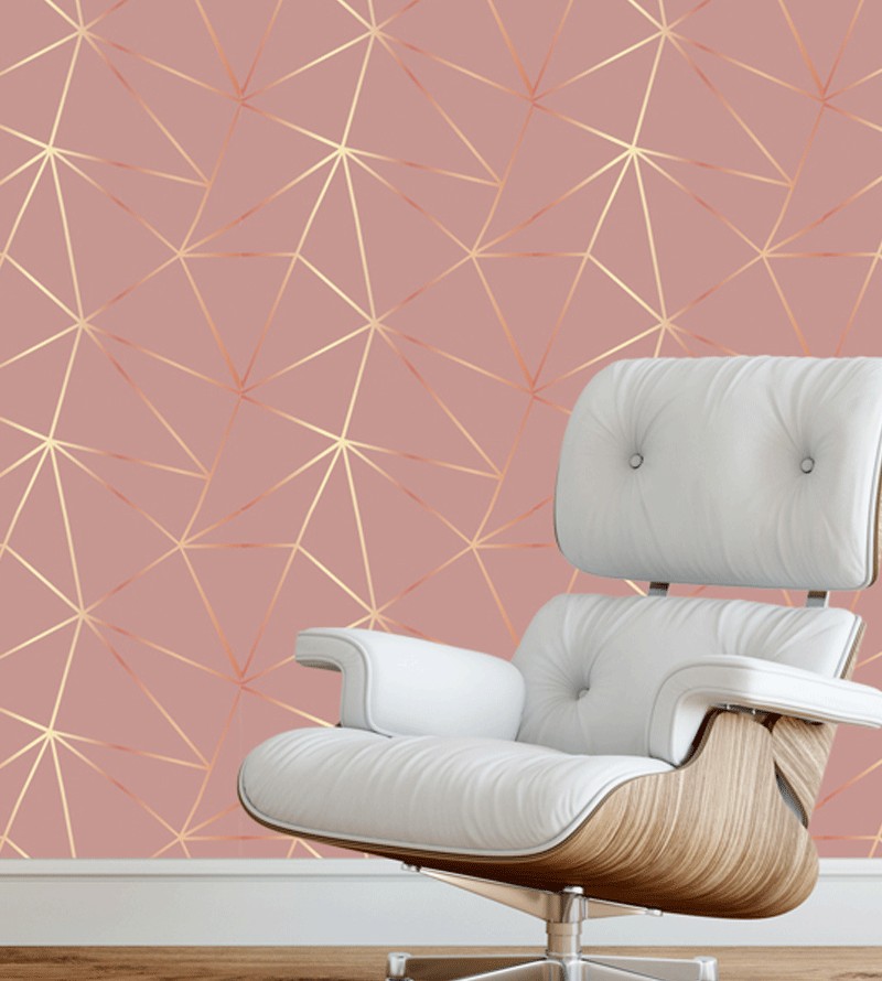 Papel de Parede Rosê Geométrico