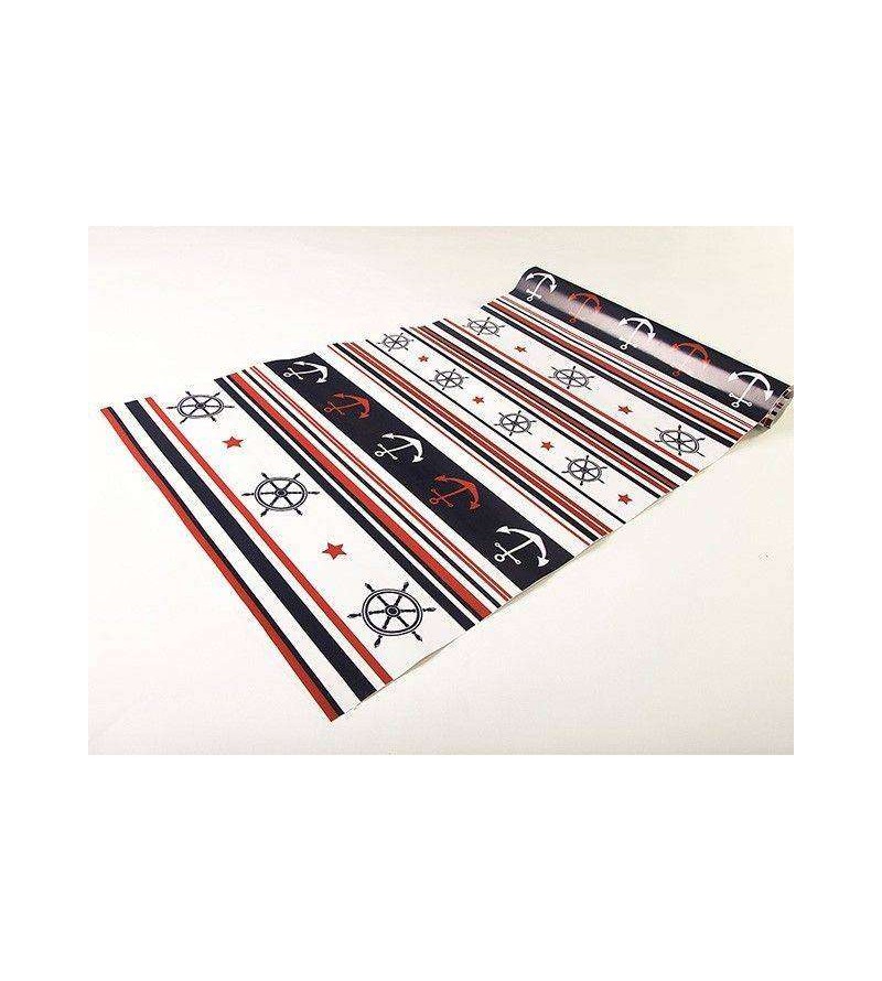 Papel de Parede Bebê Marinheiro Azul e Vermelho