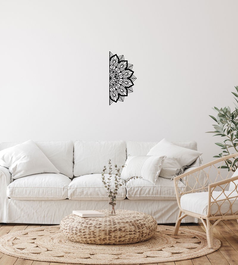 Quadro Decorativo Meio Floral Preto