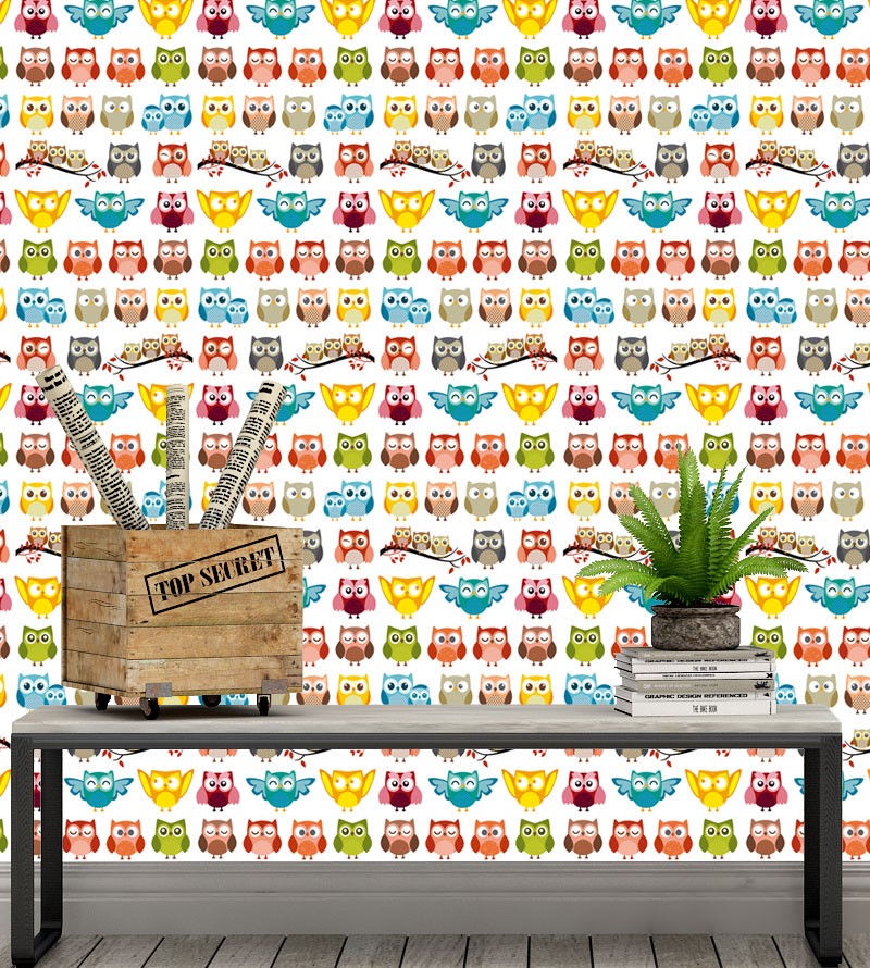 Papel De Parede Adesivo de Corujas