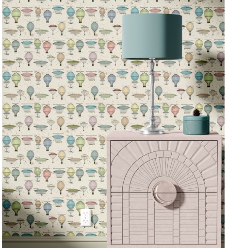 Papel de Parede Vintage Balões