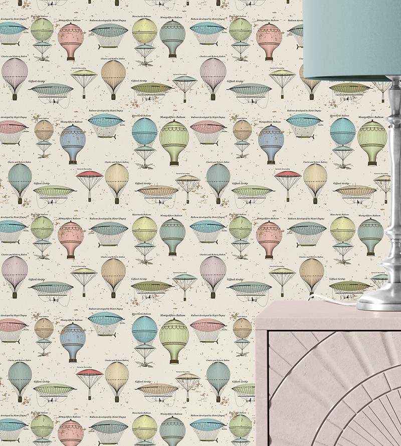 Papel de Parede Vintage Balões