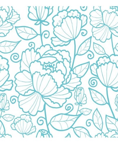 Papel de Parede Minimalista em Tons de Azul Com Detalhes em Plantas