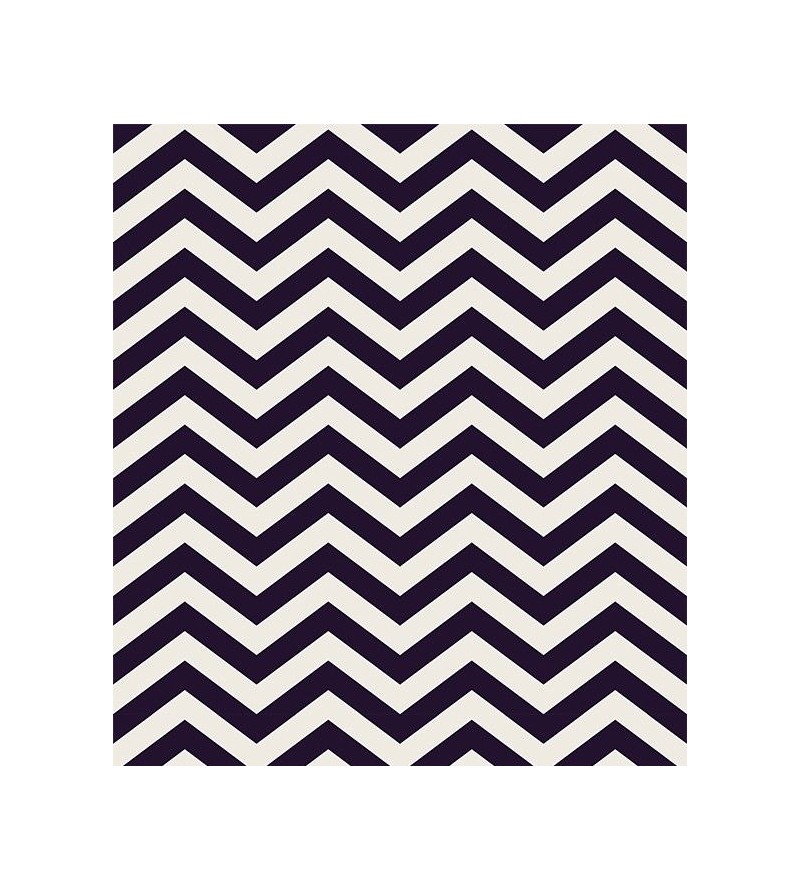 Papel de parede chevron em listras zigue zague com o fundo branco e listras em roxo