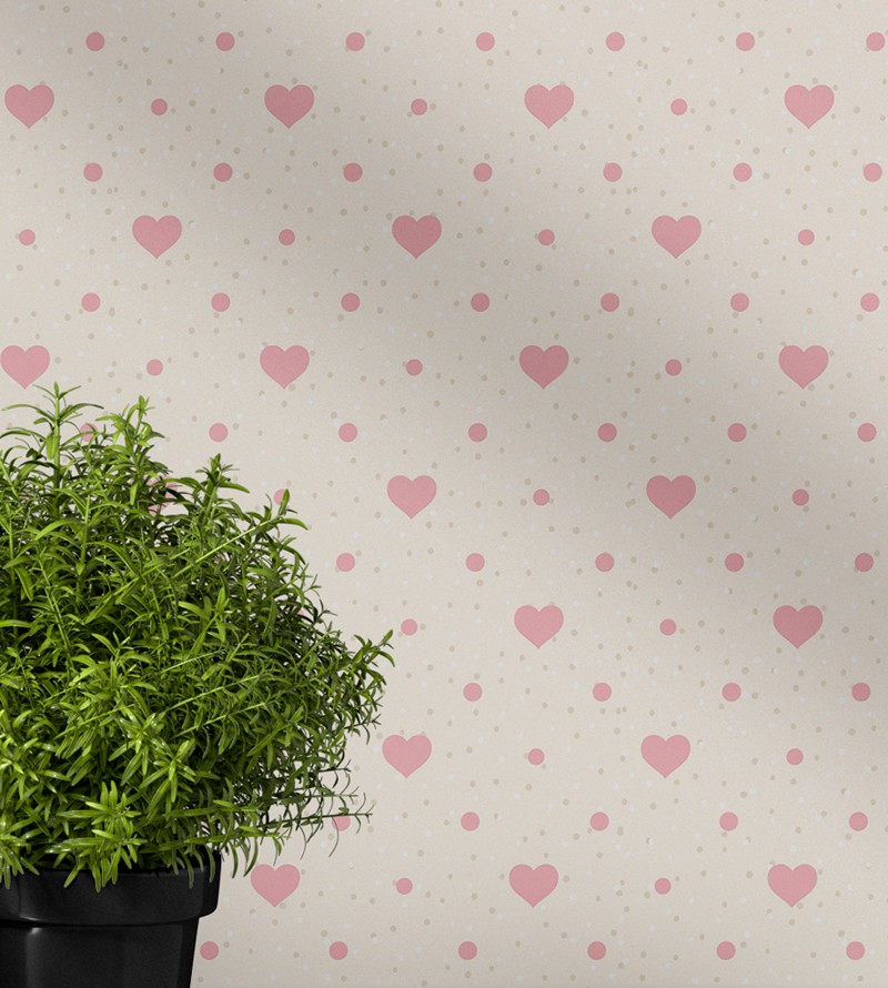 Papel de Parede Corações Rosa Teen Menina