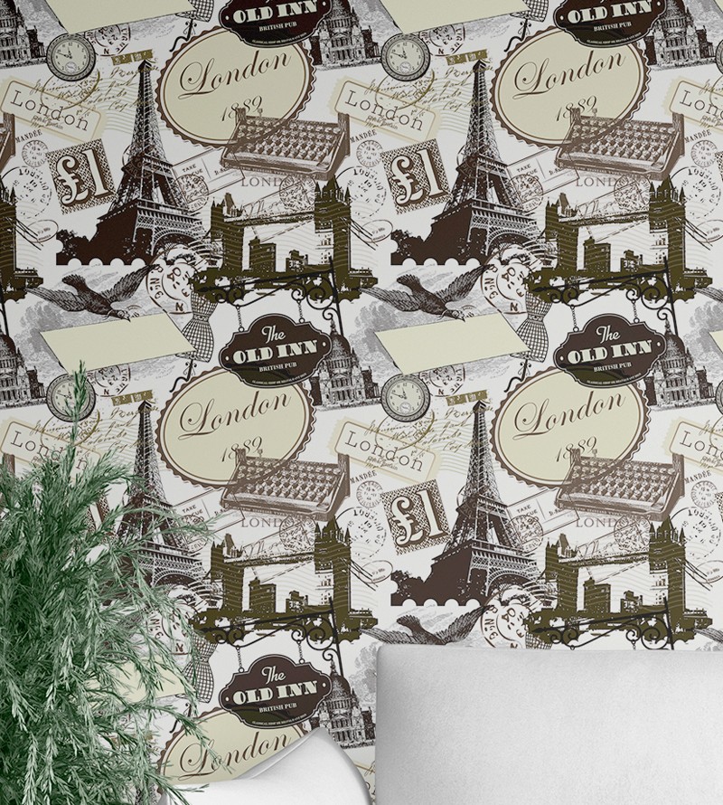 Papel de Parede Londres Paris Vintage