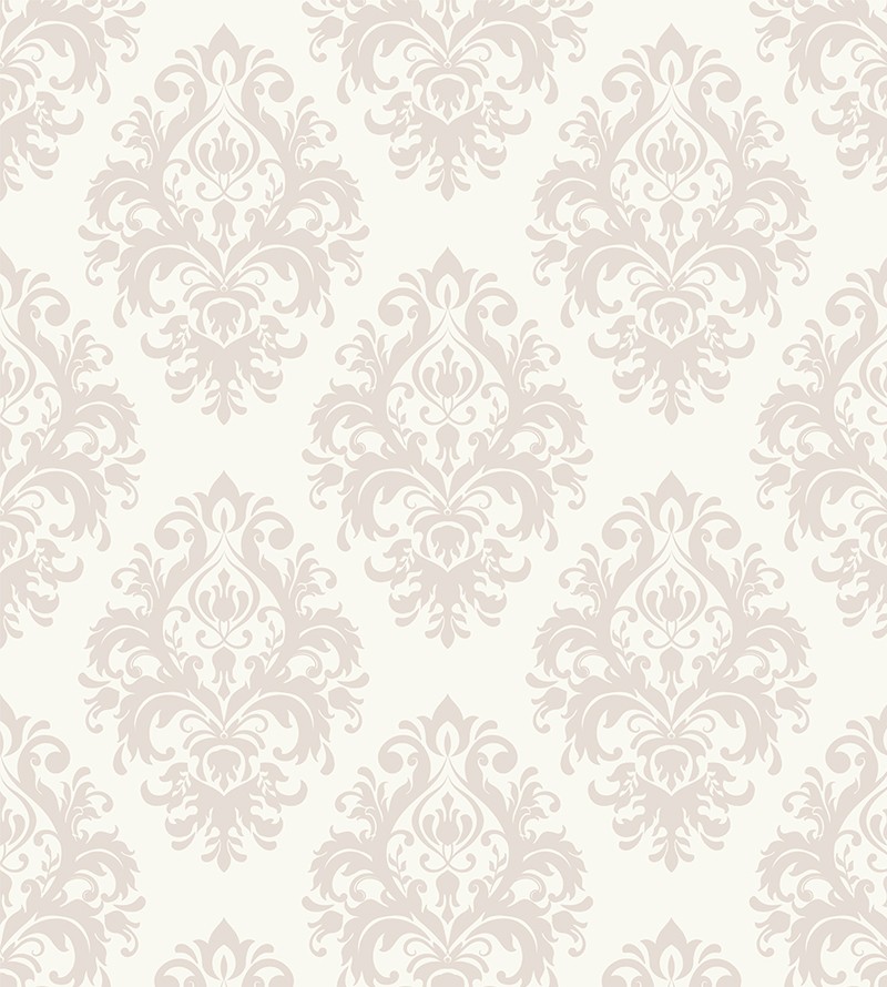 Papel De Parede Arabesco Branco e Bege