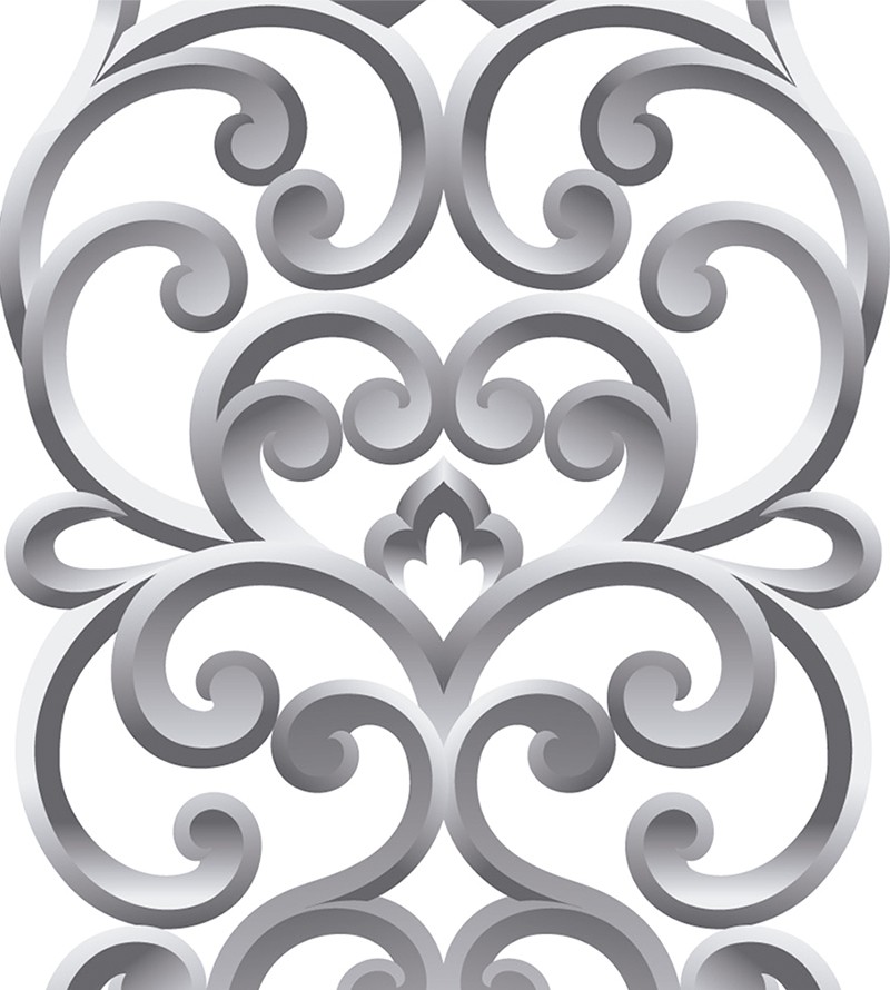 Papel De Parede Arabesco em Tons de Cinza e...