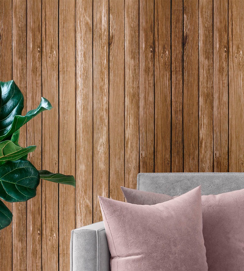 Papel de Parede Madeira Lisa Escura
