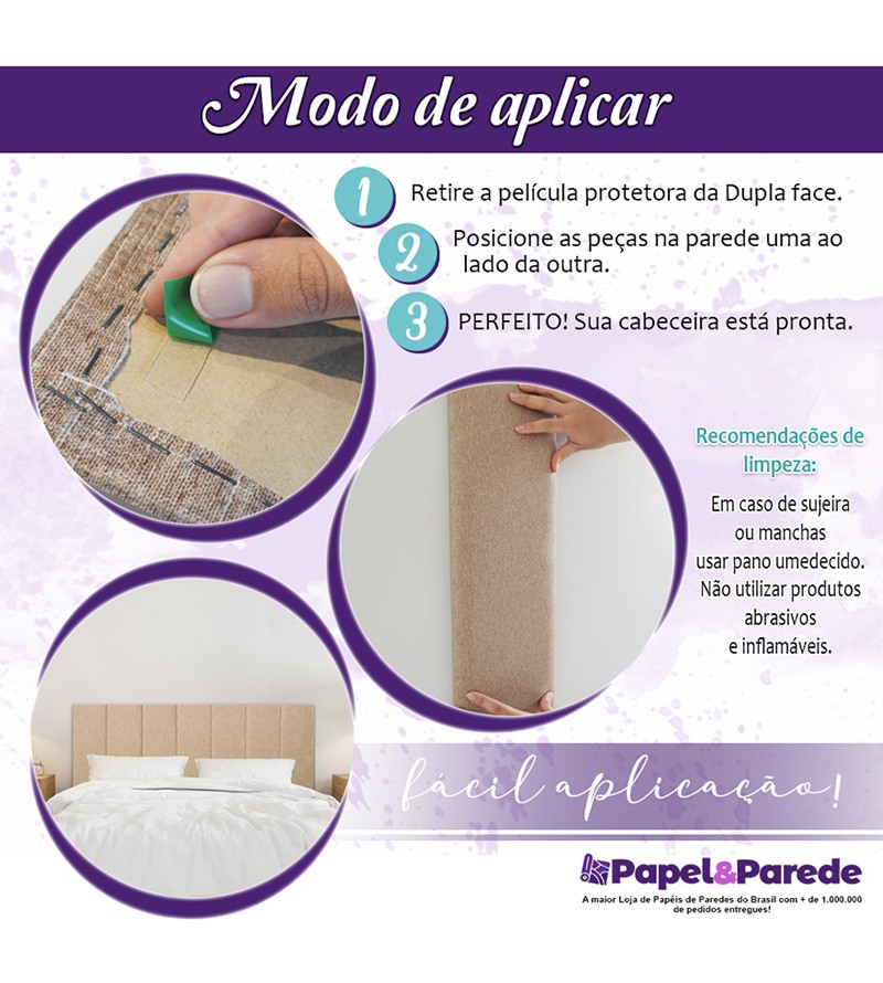 Kit de Cabeceira Modular Retangular Para Cama...