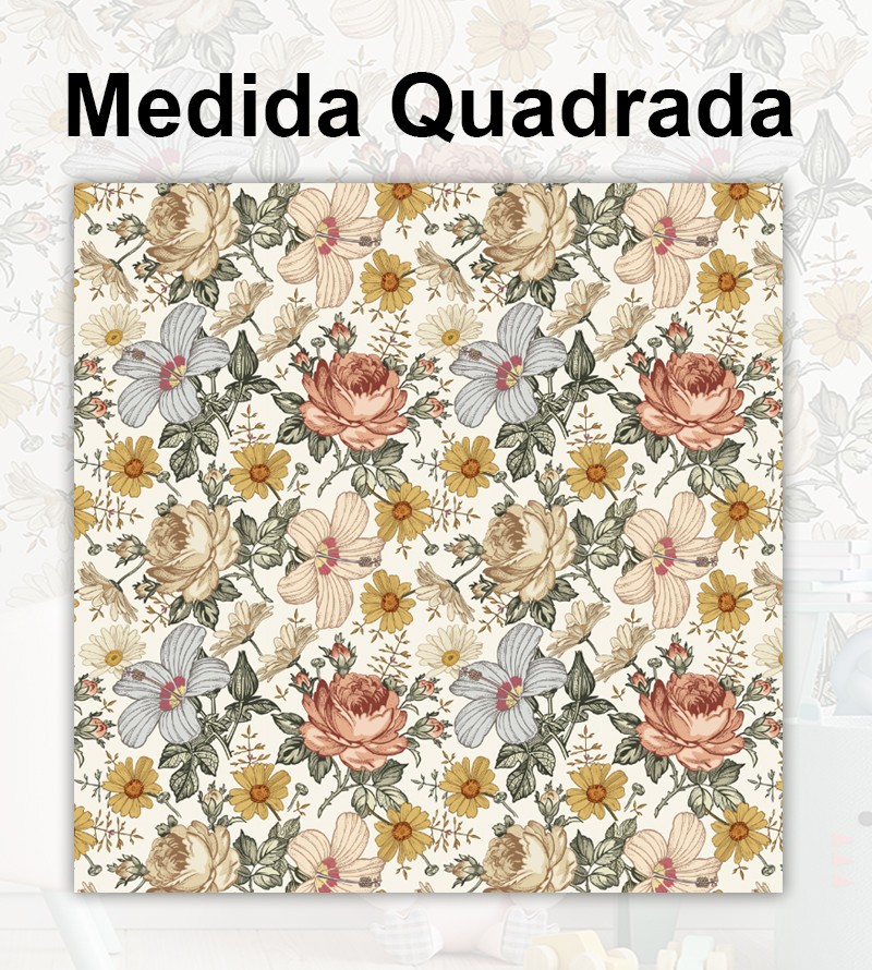 Papel de Parede Foto Mural Flores Vintage