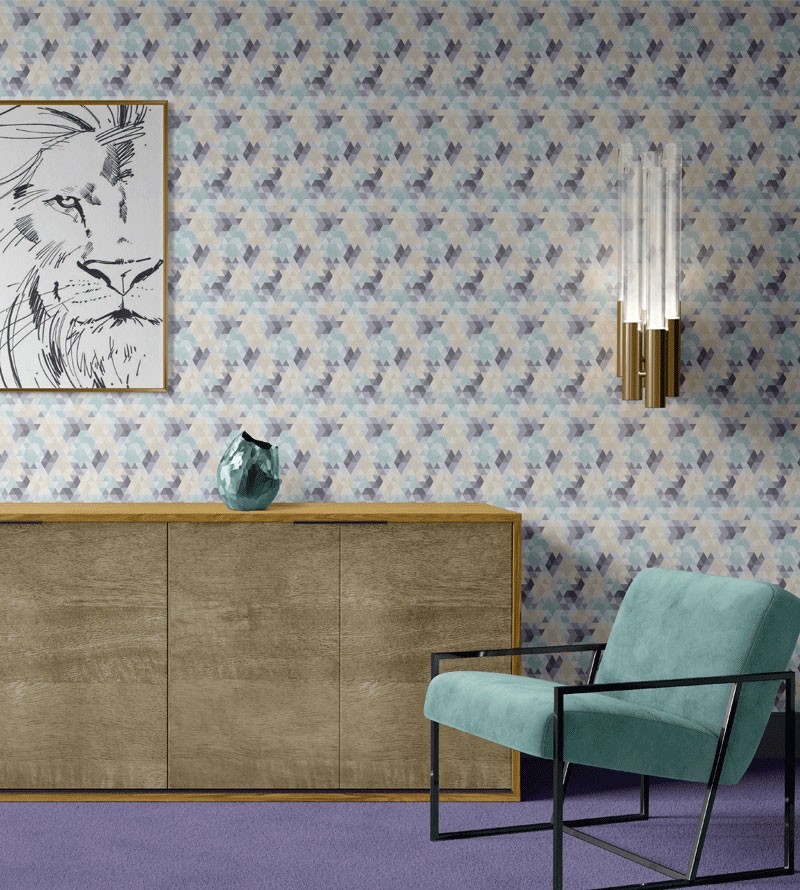 Papel de Parede Geométrico Triângulos Mosaico