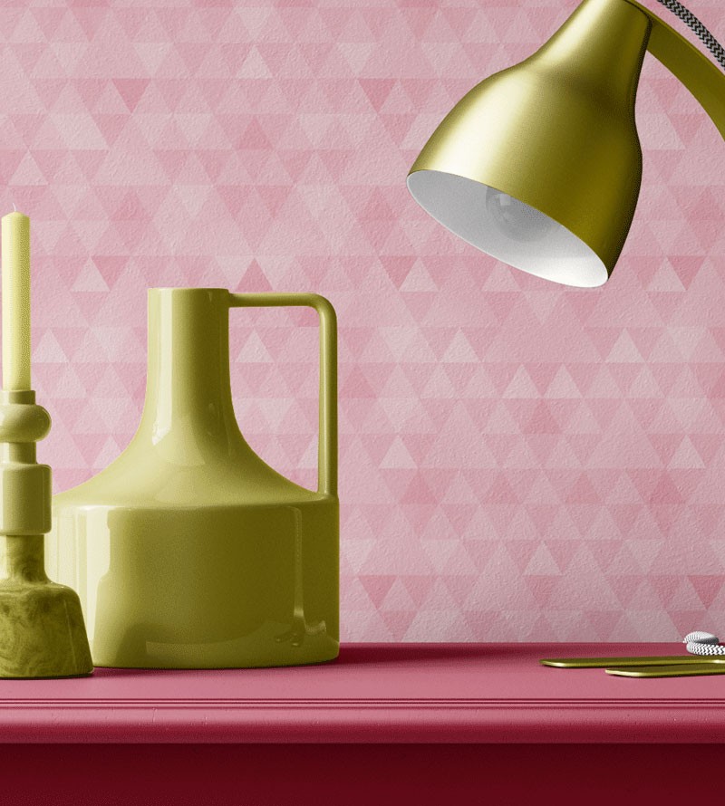 Papel de Parede Triângulos em Tons Rosa