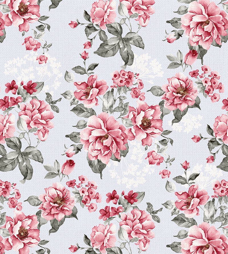 Papel de Parede Flores com Fundo Azul