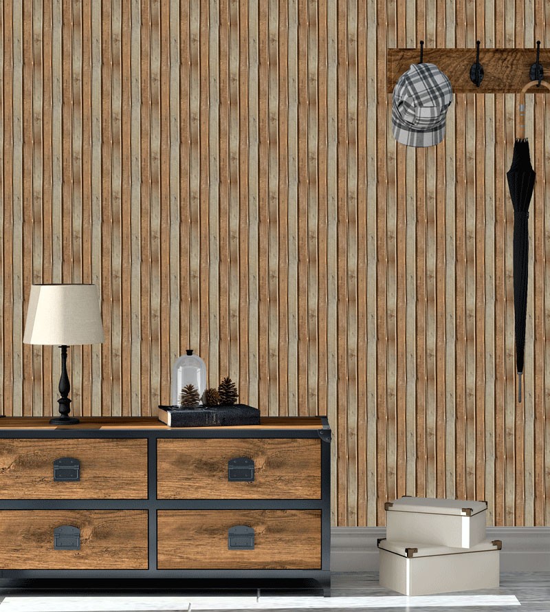 Papel de Parede Industrial Madeira Pallet