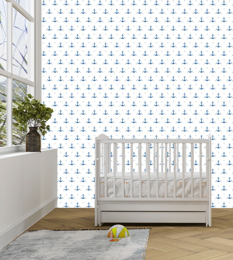 Papel de Parede Infantil Marinheiro Azul