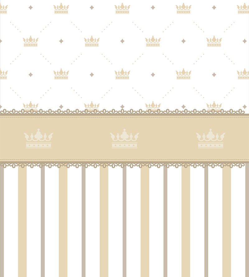 Papel de Parede Infantil Coroa em Tons Bege