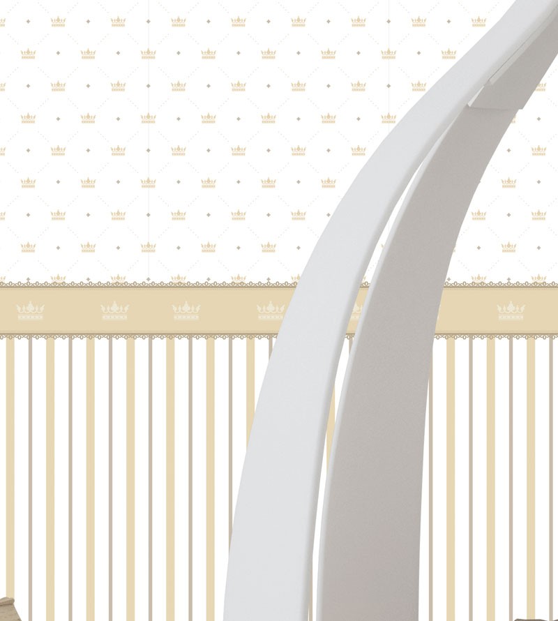 Papel de Parede Infantil Coroa em Tons Bege
