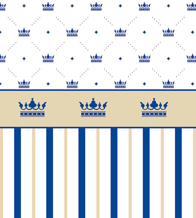 Papel de Parede Infantil Composição Azul e Bege