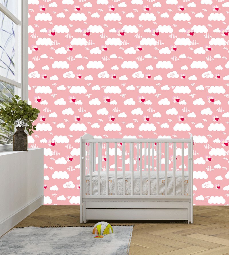 Papel de Parede Fada do Dente em Tons Rosa