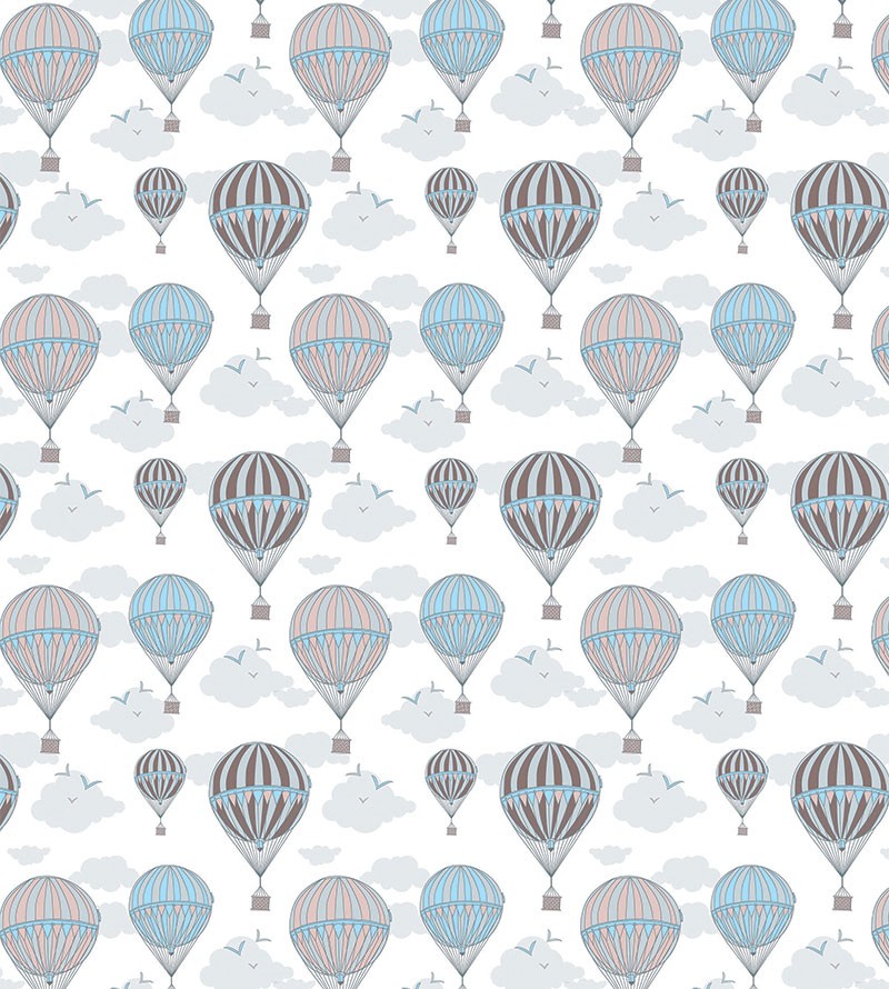 Papel de Parede Infantil Balões em Tons Claro