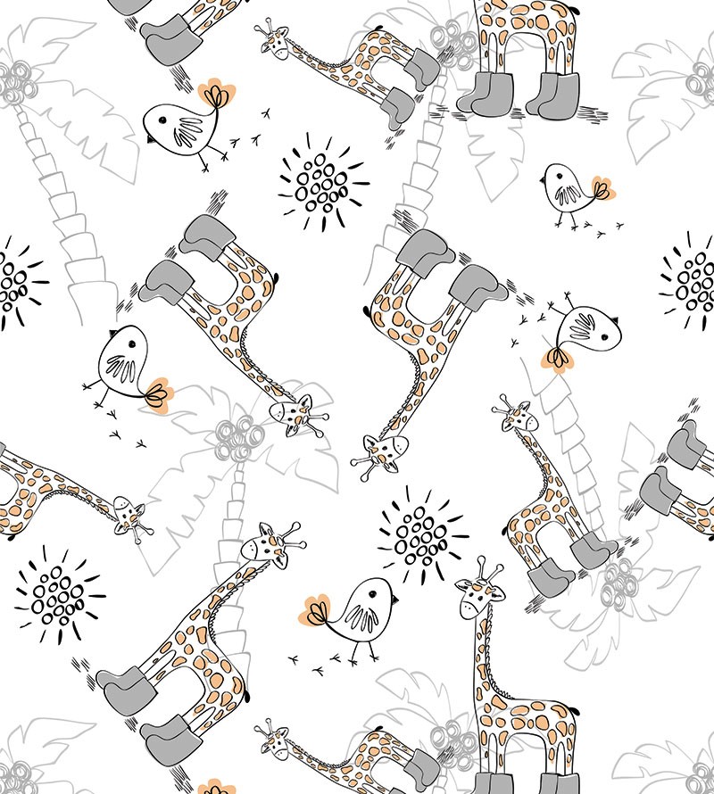 Papel de Parede Infantil Girafas de Botas