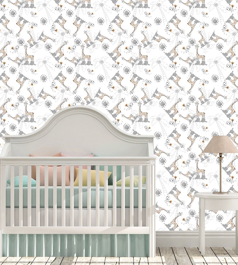 Papel de Parede Infantil Girafas de Botas