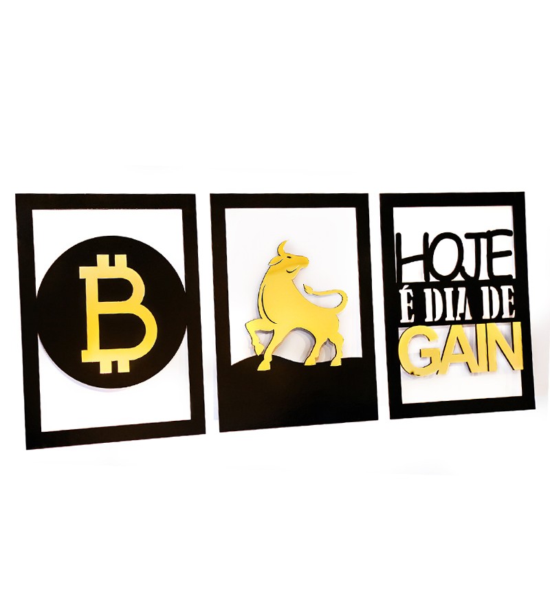 Quadros Decorativos Bitcoin MDF com Acrílico...