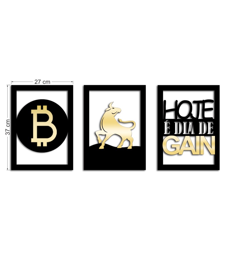 Quadros Decorativos Bitcoin MDF com Acrílico...