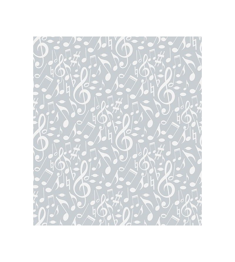 Papel de parede Notas Musicais Com Claves Brancas e Fundo Cinza - Notas 11