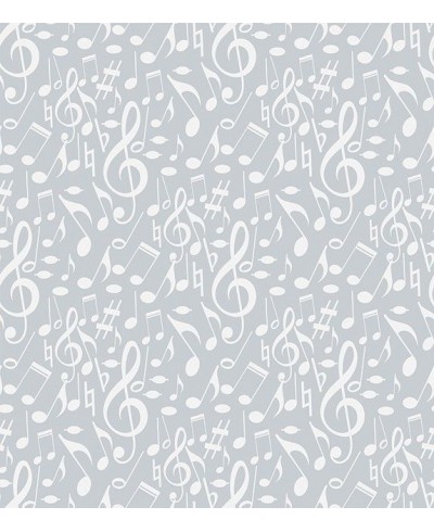 Papel de parede Notas Musicais Com Claves Brancas e Fundo Cinza - Notas 11