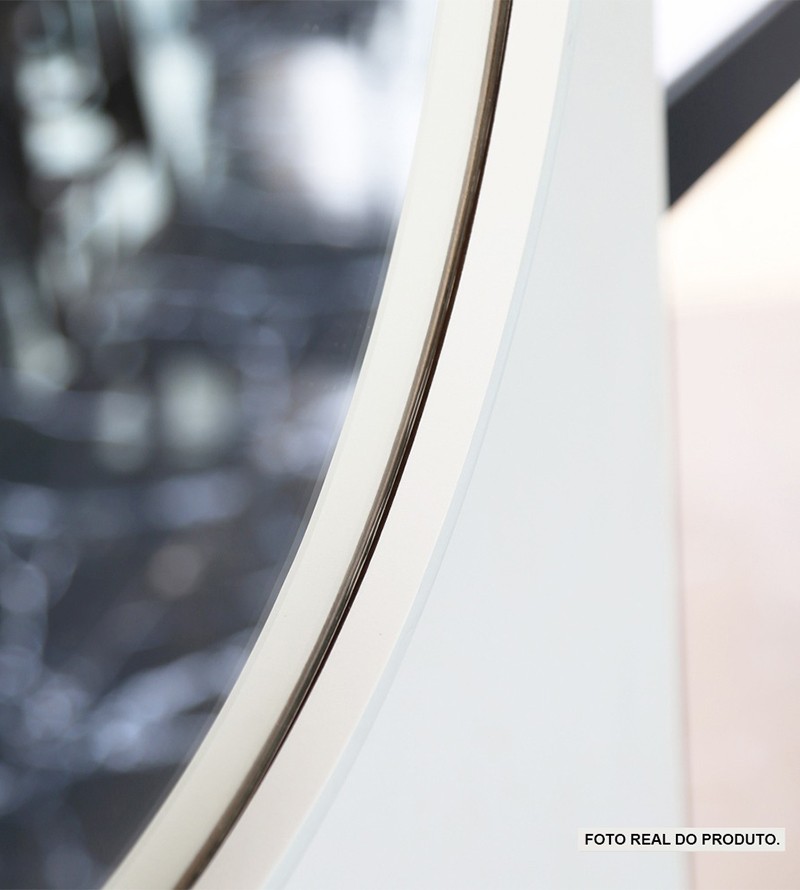 Espelho Oval Madrid com Moldura Branca