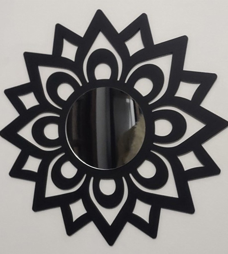 Espelho Mandala Florada Decorativo 29x29cm