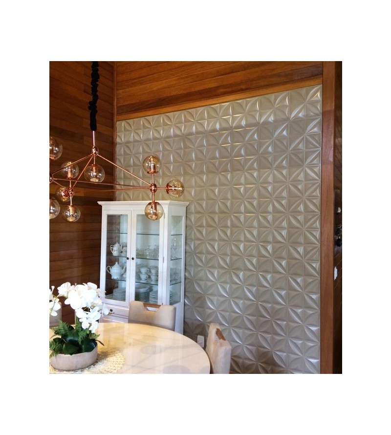 Placa Decorativa de Parede 25x25cm 3D...