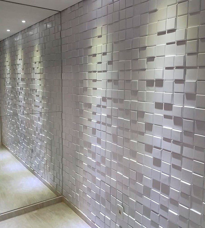 Placa Decorativa de Parede 3D Pixel 50x50cm