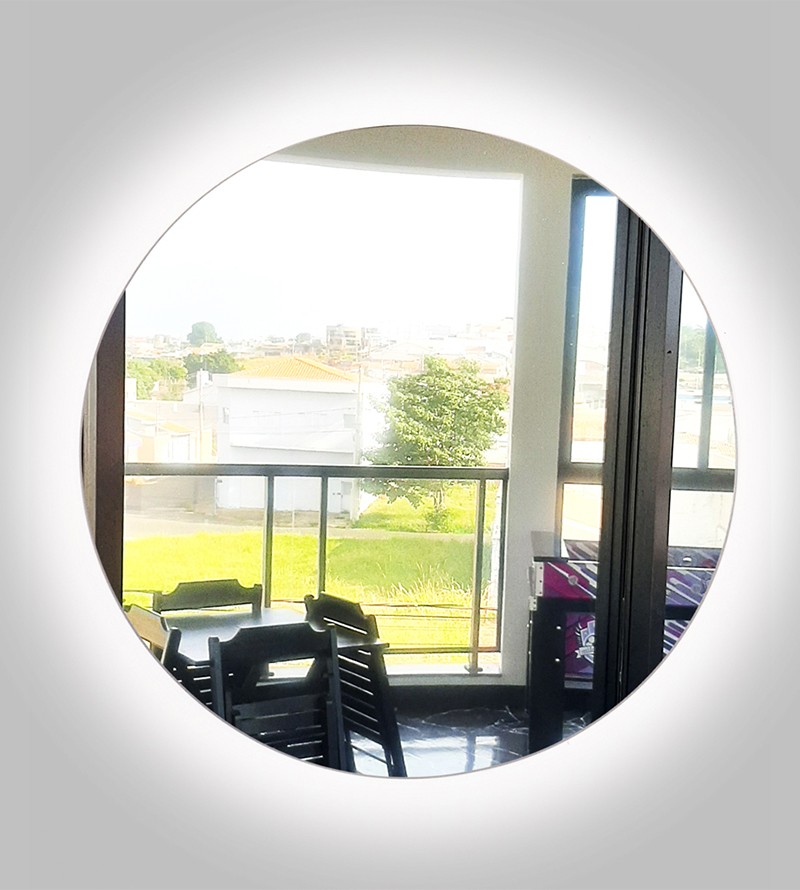 Espelho Redondo Decorativo Grande com LED 60x60cm