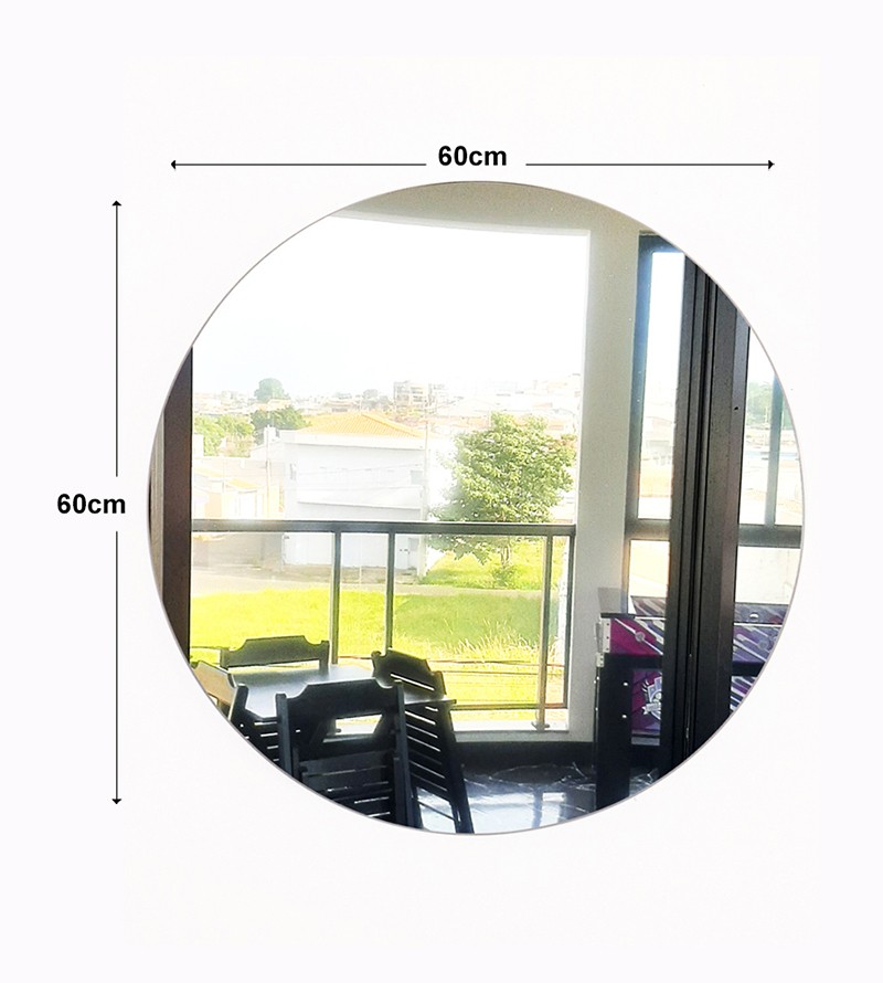 Espelho Redondo Decorativo Grande com LED 60x60cm