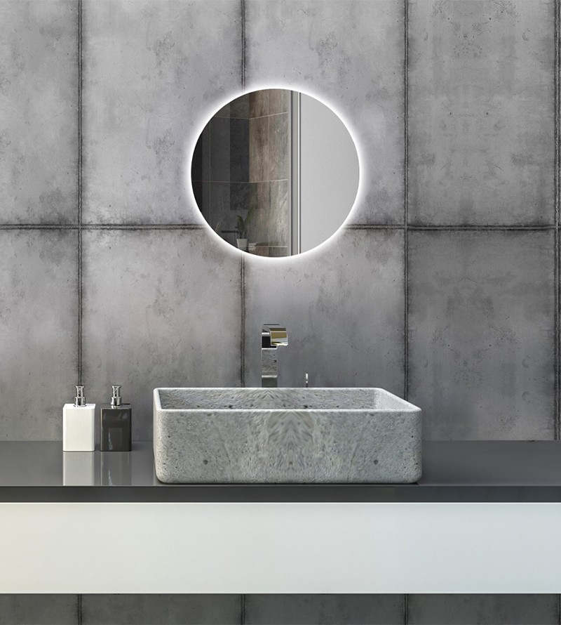 Espelho Redondo Decorativo com LED 30x30cm