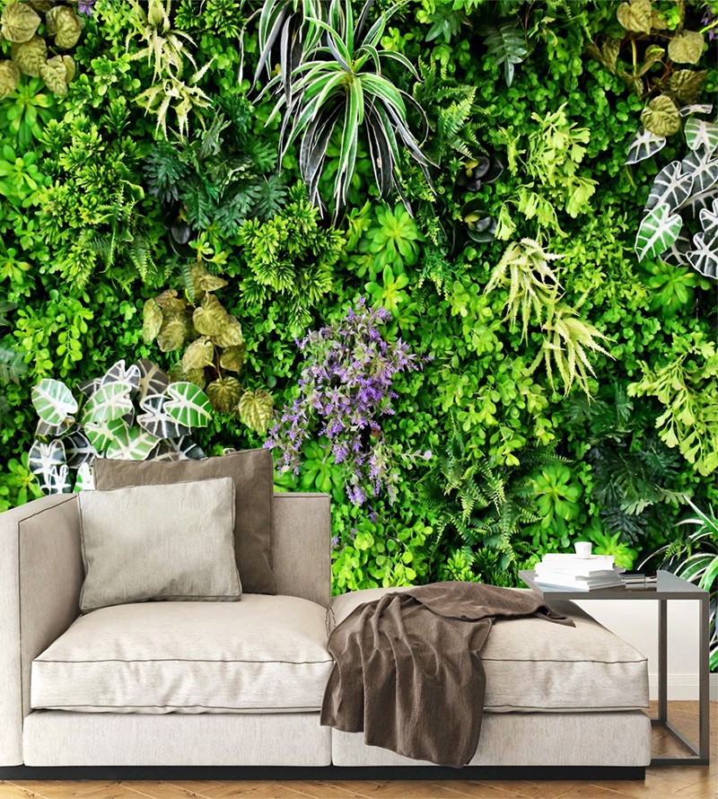 Papel de Parede Foto Mural Folhas Jardim Vertical