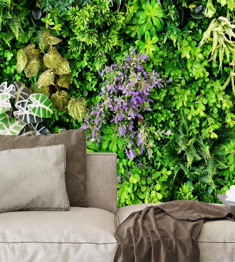 Papel de Parede Foto Mural Folhas Jardim Vertical