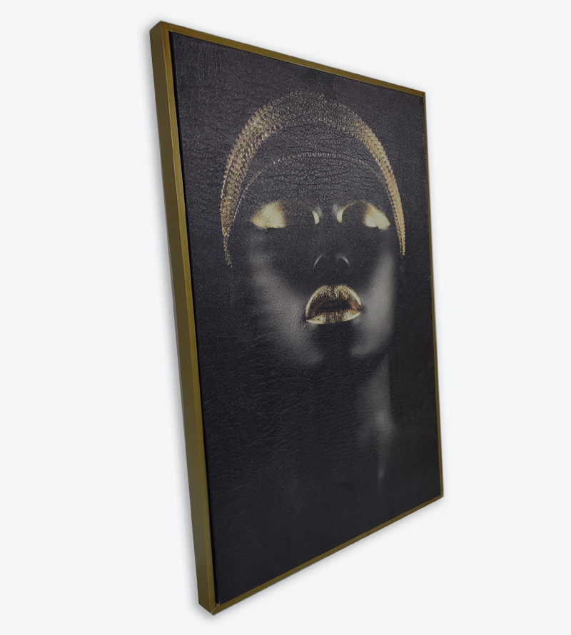 Quadro Decorativo Tela Negra Gold com Borda...