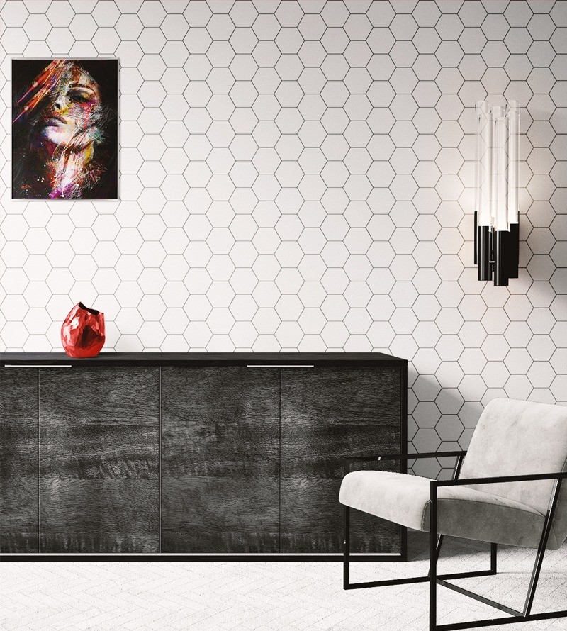 Papel de Parede Geométrico Hexágonos Colmeias