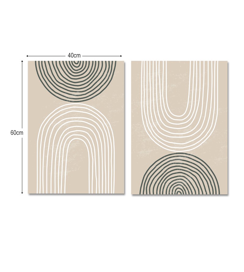 Quadro Decorativo 2 Telas Minimalista Vintage