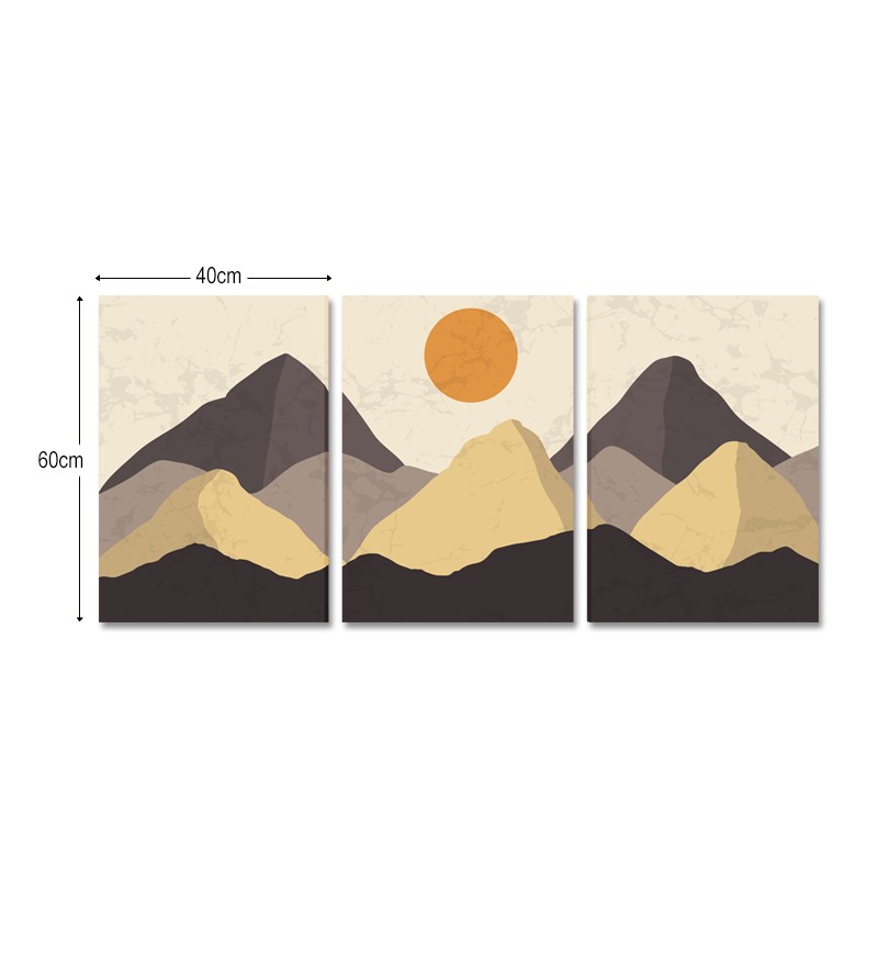 Quadro Decorativo Telas Trio Minimalista Montanhas