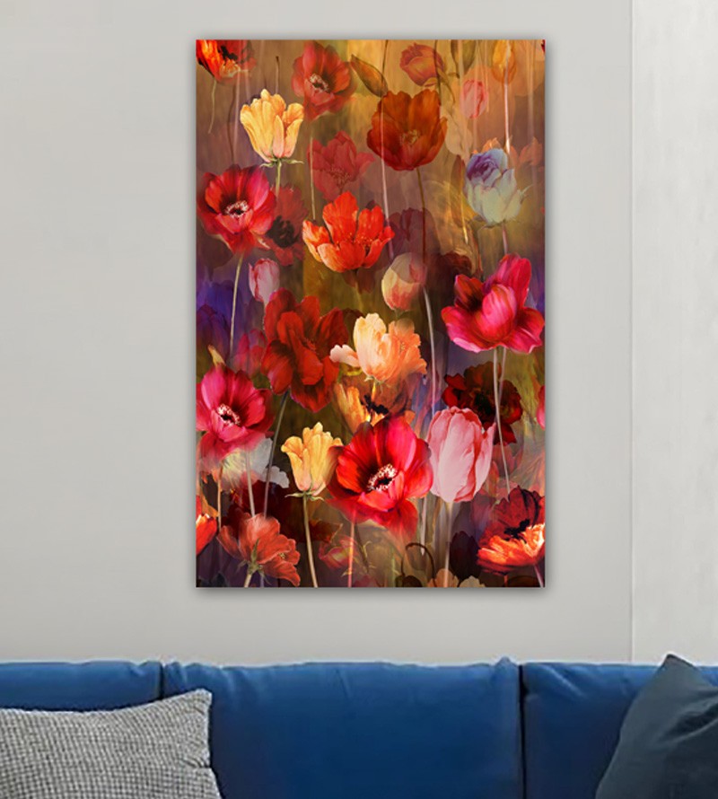 Tela Decorativa Flores Aquarela