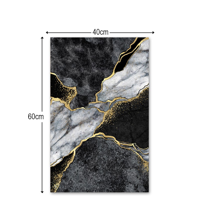 Quadro Decorativo Tela Abstrato Mármore Escuro...