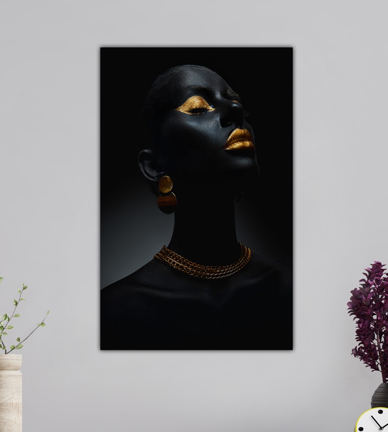 Quadro Decorativo Tela Elegância Mulher Negra Luxo