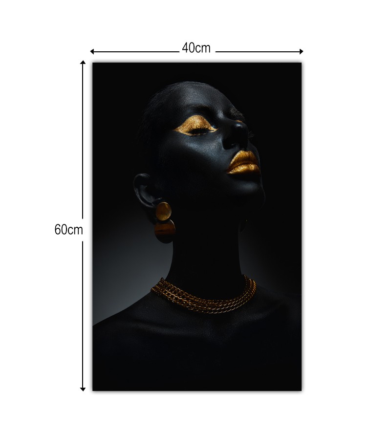 Quadro Decorativo Tela Elegância Mulher Negra Luxo