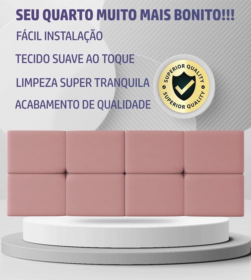 Cabeceira Bruna Suede Estofada para Cama Box...